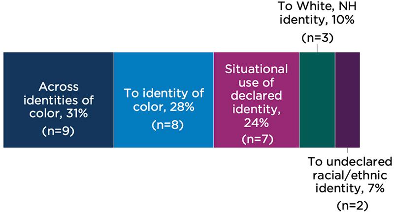Figure 1a: Percentage of Interviewees in Each Pattern of Racial and Ethnic Identity Change