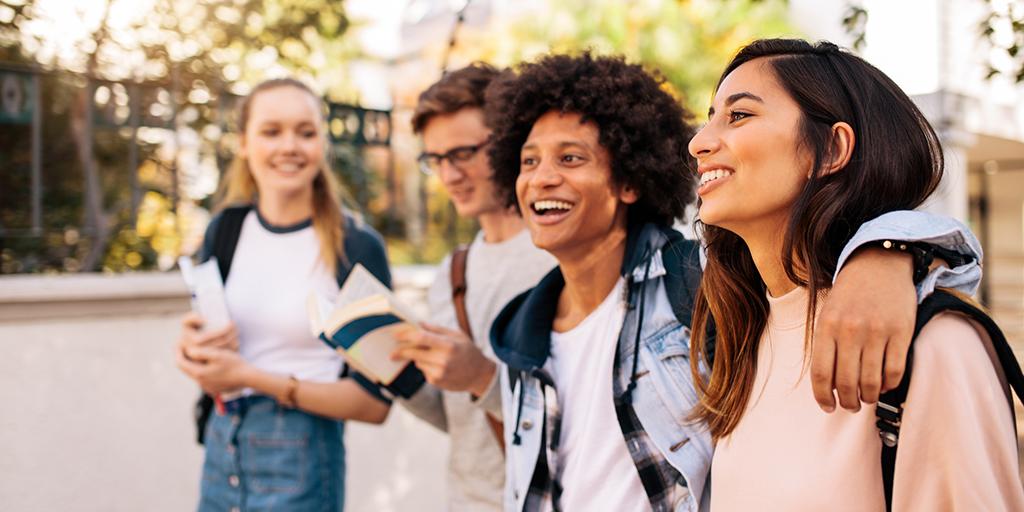 a group of young people walking together