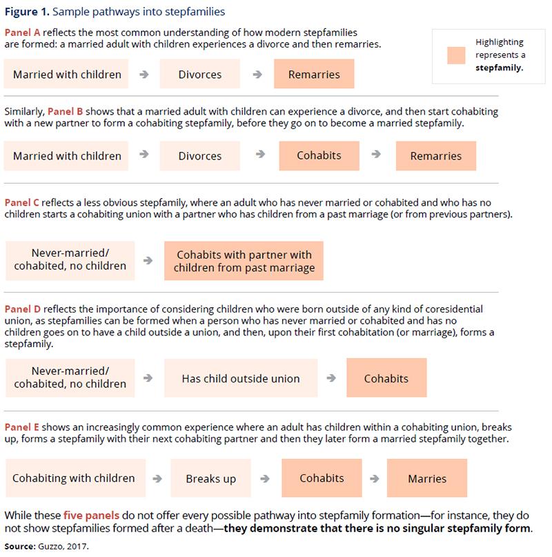 Figure 1. Sample pathways into stepfamilies